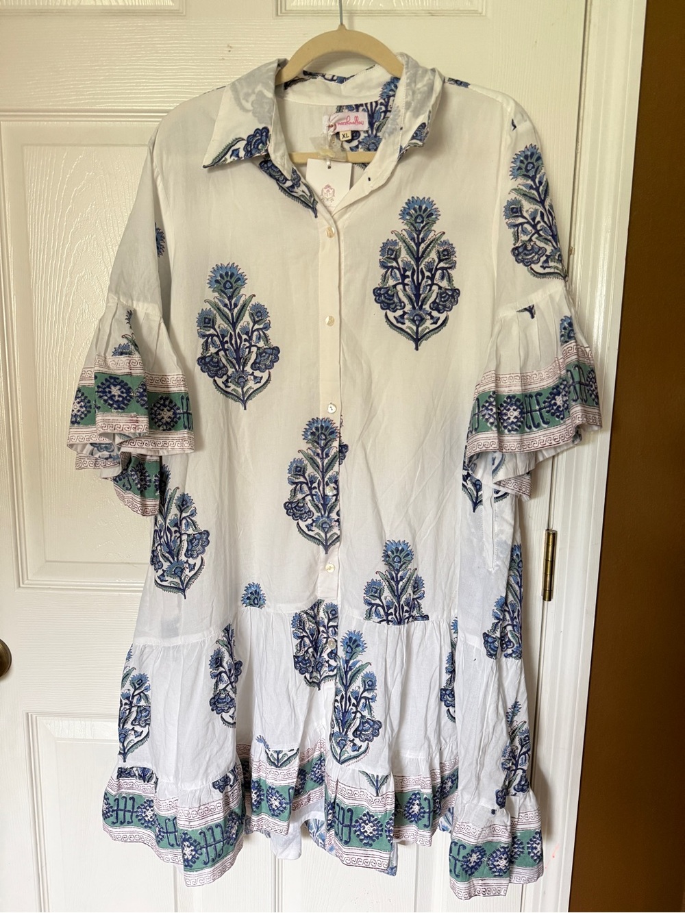 NWT Mary Marshmallow Boutique Boho Tunic Dress Paisley Pattern / Size XL
